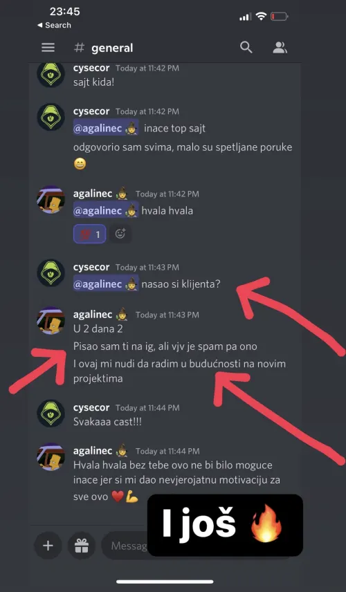 Poruka polaznika Webflow kursa (6)
