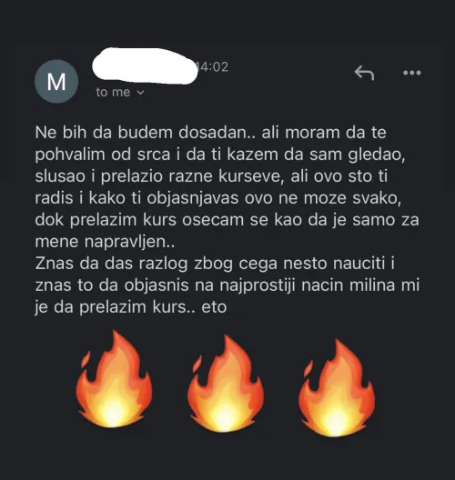 Poruka polaznika Webflow kursa (12)