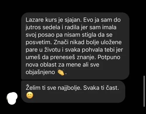 Poruka polaznika Webflow kursa (16)