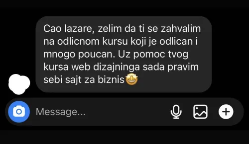 Poruka polaznika Webflow kursa (18)